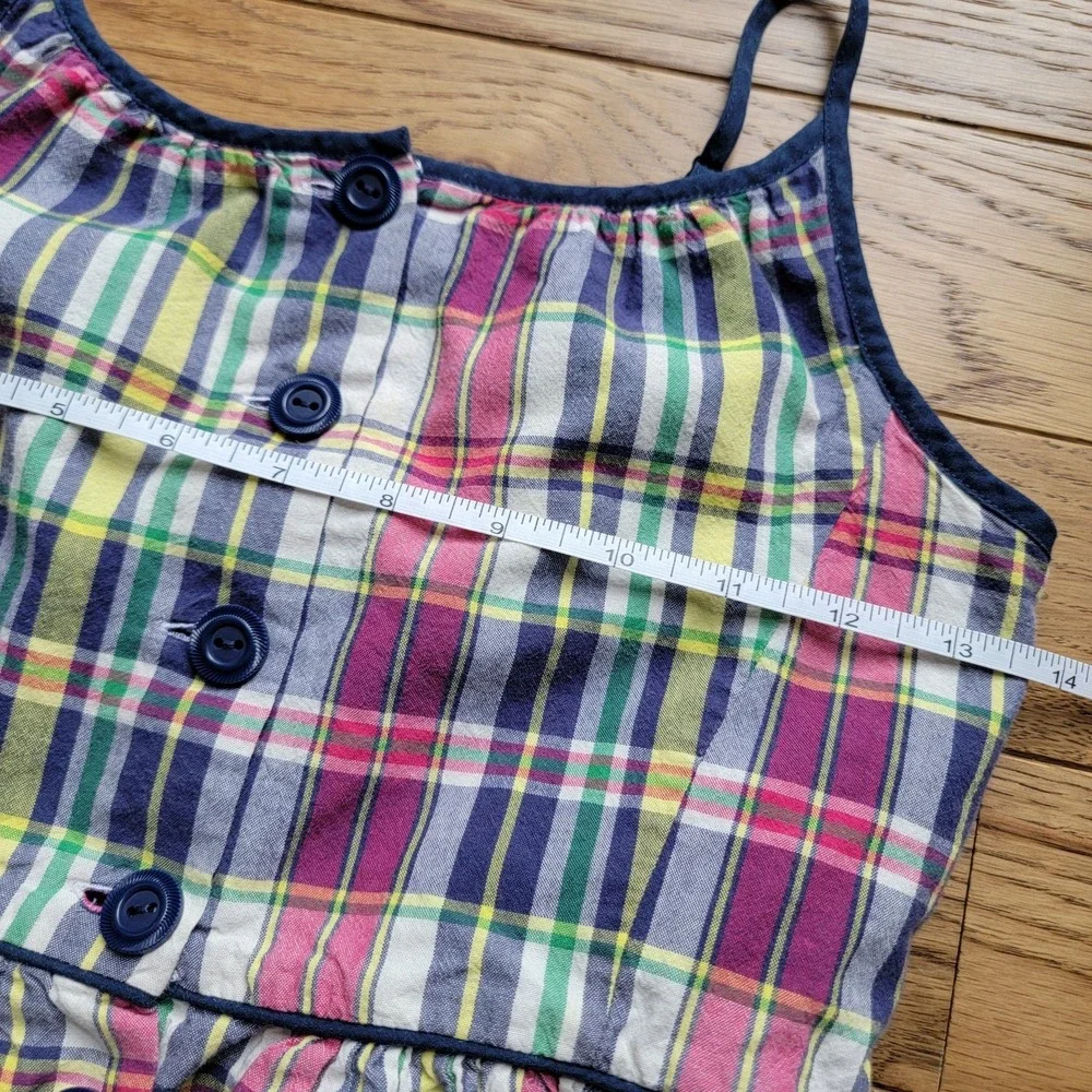 Polo Ralph Lauren Girls Size 12 Plaid Multicolor Sleeveless Square Neck Sundress